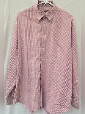 J. McLaughlin Pink and White Gingham Button-Down Shirt
